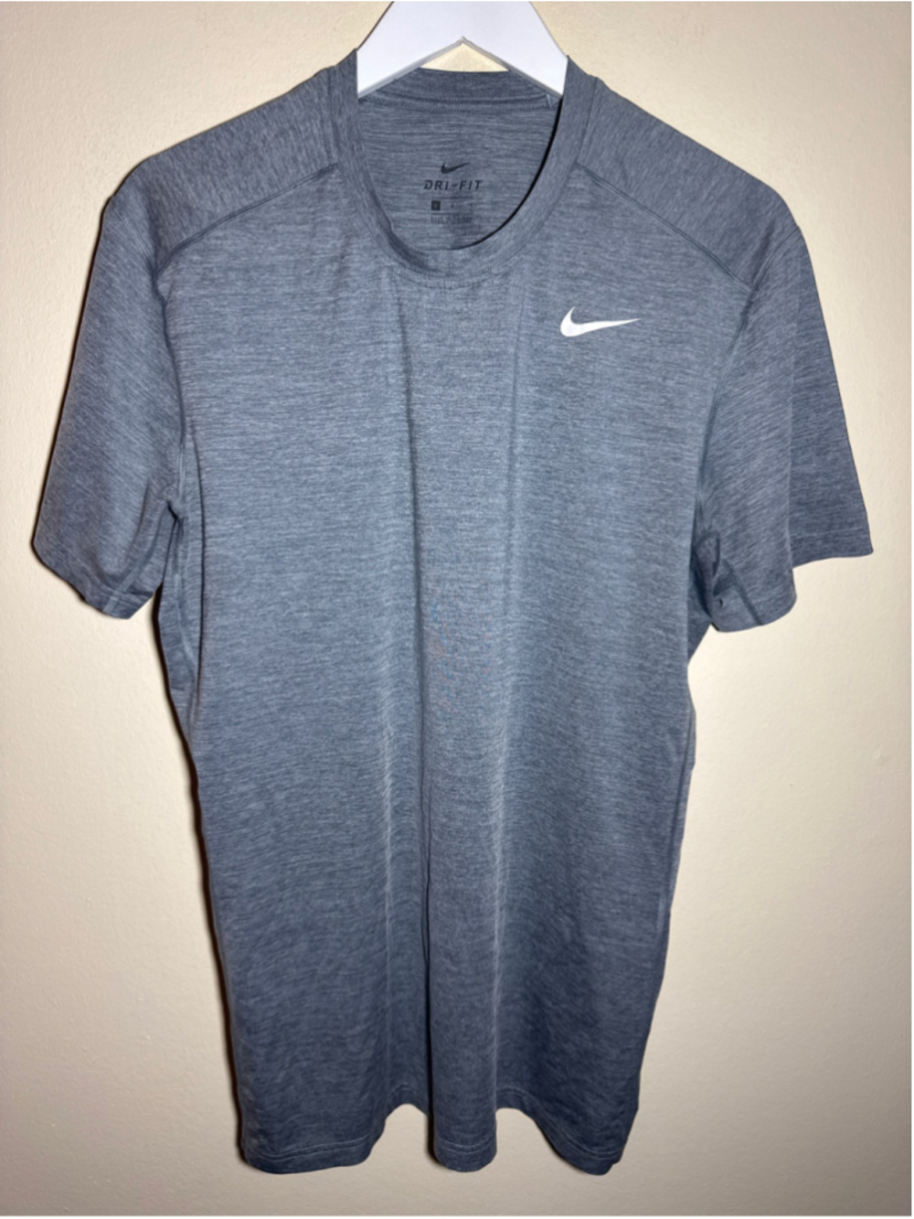Men's Nike Dri-FIT Short Sleeve Tee Shirt Size L Grey